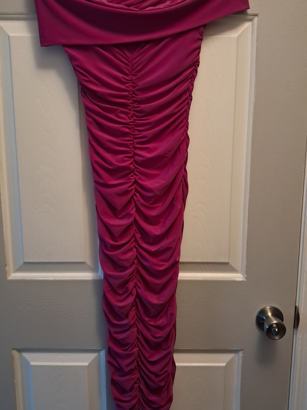 Fashion Nova Magenta Ruched Bodycon Dress